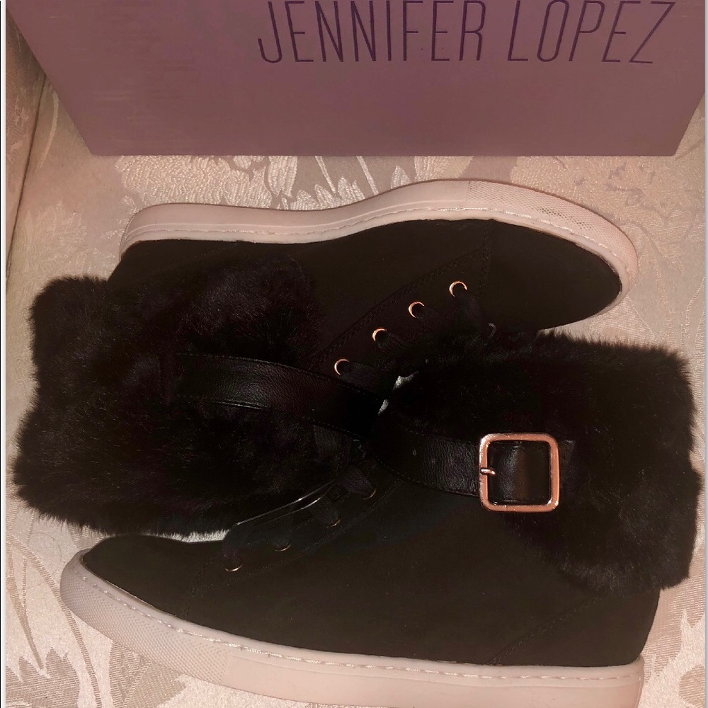 JLo JENNIFER LOPEZ WHITNEE FUR HIGHTOP SNEAKER - Picture 6 of 8